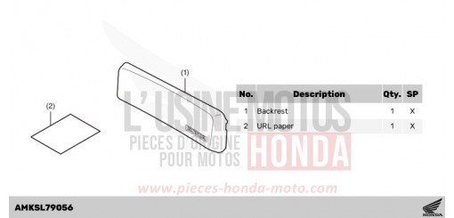 KIT,BACKREST(PLA 58L) CRF1100D3R de 2024